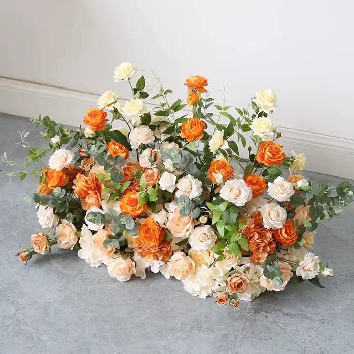 Hortensia rose orange pour décoration de fond de mariage, fleur pour fête d'anniversaire, vitrine de scène, fleur florale de sol, accessoire
