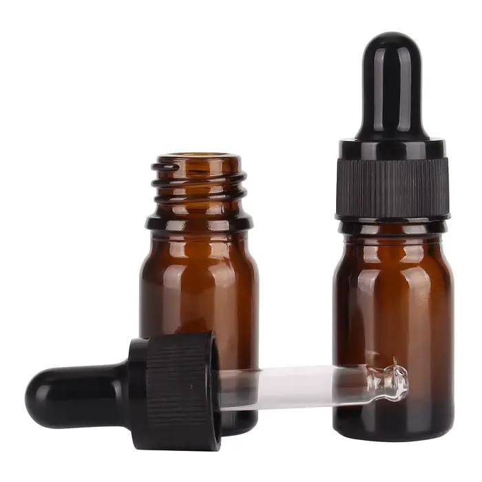 Bouteilles compte-gouttes en verre ambré avec Pipette