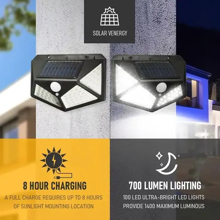 Lampes solaires LED pour décoration extérieure, lampes solaires de jardin, éclairage mural pour camping, maison, balcon, luminaire décoratif, panneau imperméable