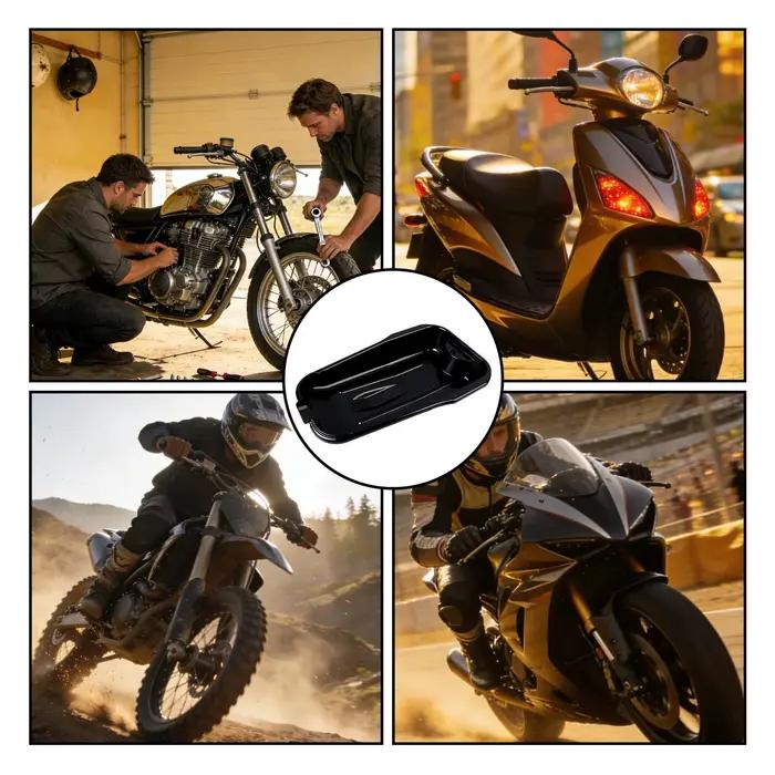 Bac de vidange d'huile pour moto et voiture, anti-fuite, à large ouverture, pour entretien et vidange d'huile