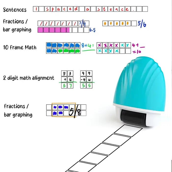 Tampon correcteur de mathématiques, grille à double ligne pour la pratique des mots, générateur de questions en un clic, aide portable aux devoirs pour les étudiants