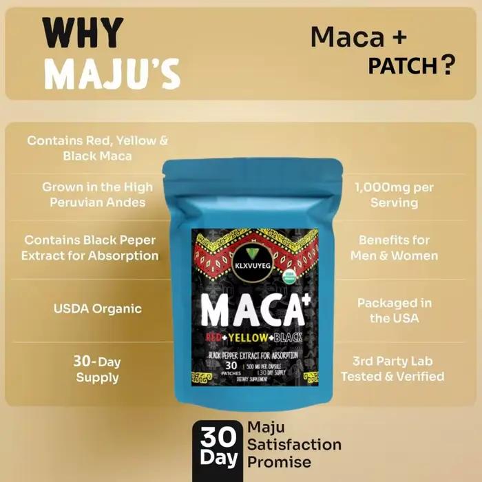 Complément de Maca le plus puissant avec extrait de poivre noir pour une meilleure absorption