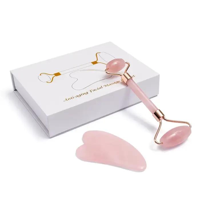 Jade Roller Gua Sha ensemble rouleau Facial masseur visage corps cou ascenseur serrer minceur outils de soins de la peau