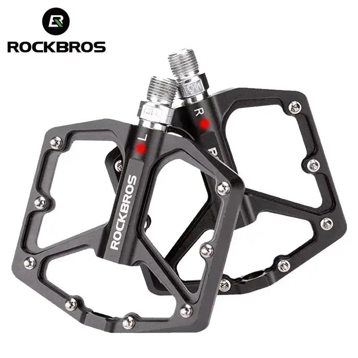 ROCKBROS vtt cyclisme pédale ultralégère vélo scellé DU roulement pédales en alliage d'aluminium CRMO taquet antidérapant partie de vélo pédales
