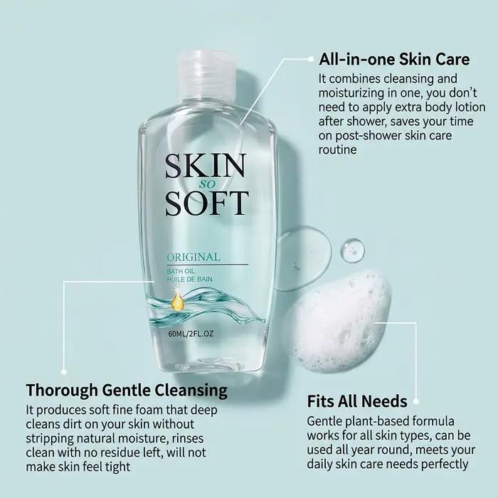 Huile de douche hydratante, nettoyant corporel doux, peau douce, hydratation non collante, huile de bain quotidienne nourrissante