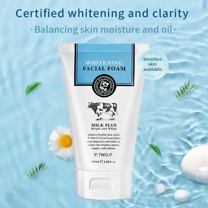 PTWOP blanchissant nettoyant pour le visage mousse hydratant en profondeur
