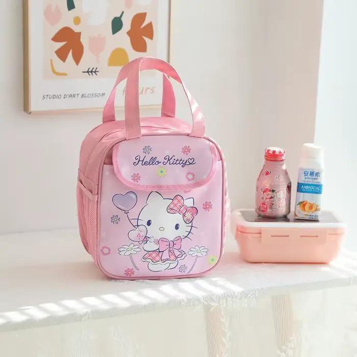 Sac à déjeuner imprimé Cinnamoroll, sac isotherme mignon de dessin animé, sac isotherme portable réutilisable pour le travail, le pique-nique, le bureau, vente en gros