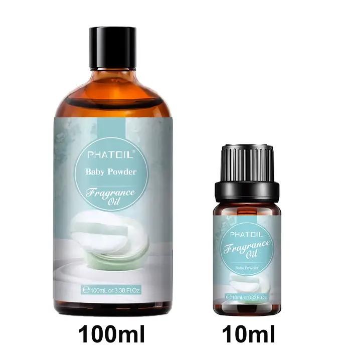 PHATOIL 100ml/10ml huiles parfumées pour la fabrication de bougies aromathérapie musc blanc noix de coco et vanille gomme à bulles bébé poudre huiles d'ange