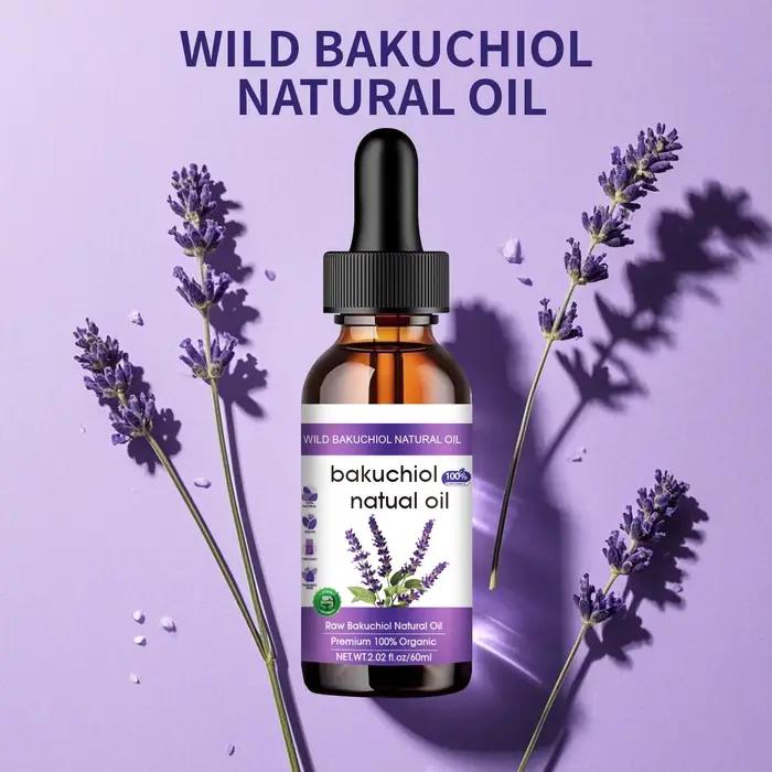 Huile pour le visage anti-âge au bakuchiol 60 ml - Alternative naturelle au rétinol avec de la lavande