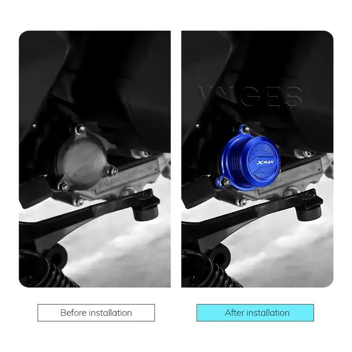 Accessoires de moto pour Yamaha X-MAX XMAX 125 250 300 400 2017-bouchon de couvercle de refroidissement de réservoir de filtre à eau et à huile et à carburant