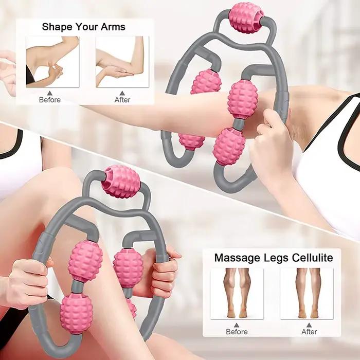 Bâton de rouleau musculaire-masseur de points de déclenchement à 5 boules pour les tissus profonds et la libération