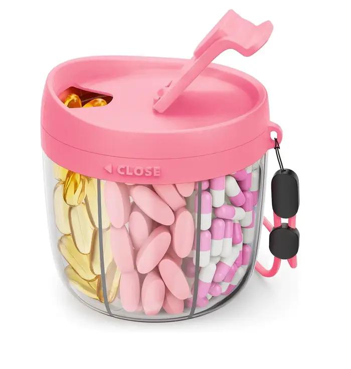 Boîte de rangement portable à 7 compartiments pour compléments vitaminiques