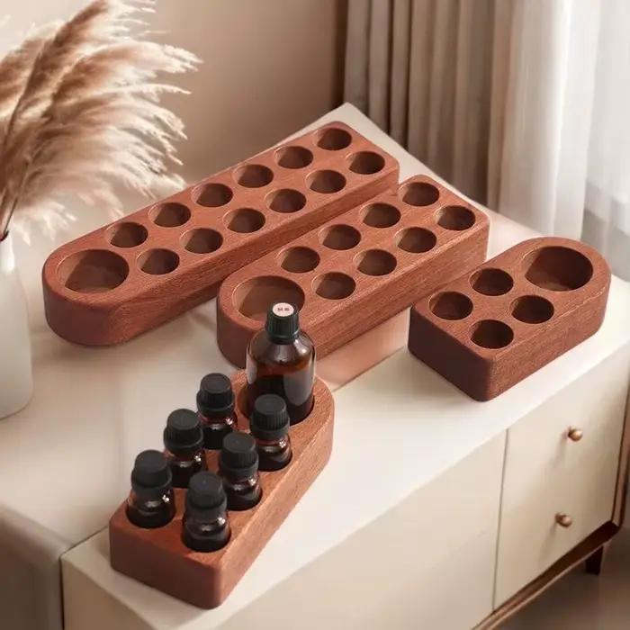 Support de stockage d'huiles essentielles en bois