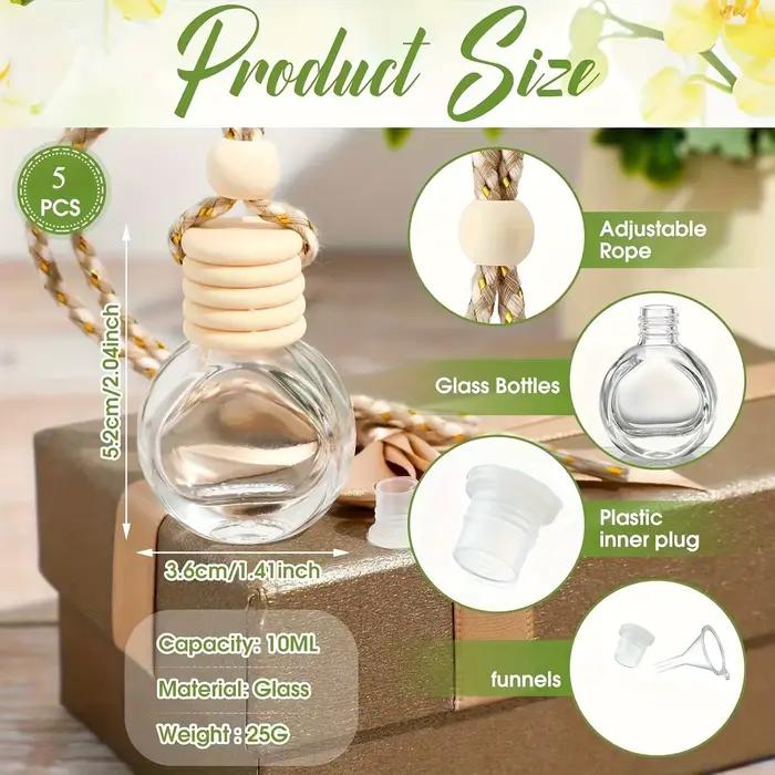 5 pièces diffuseur de voiture bouteille suspendue désodorisant
