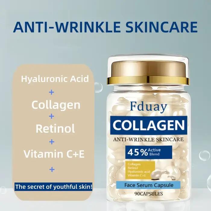Capsules de sérum à la vitamine E, sérum Vitamine C+E - contient du rétinol et de la vitamine C, hydratant, rafraîchissant et non gras.