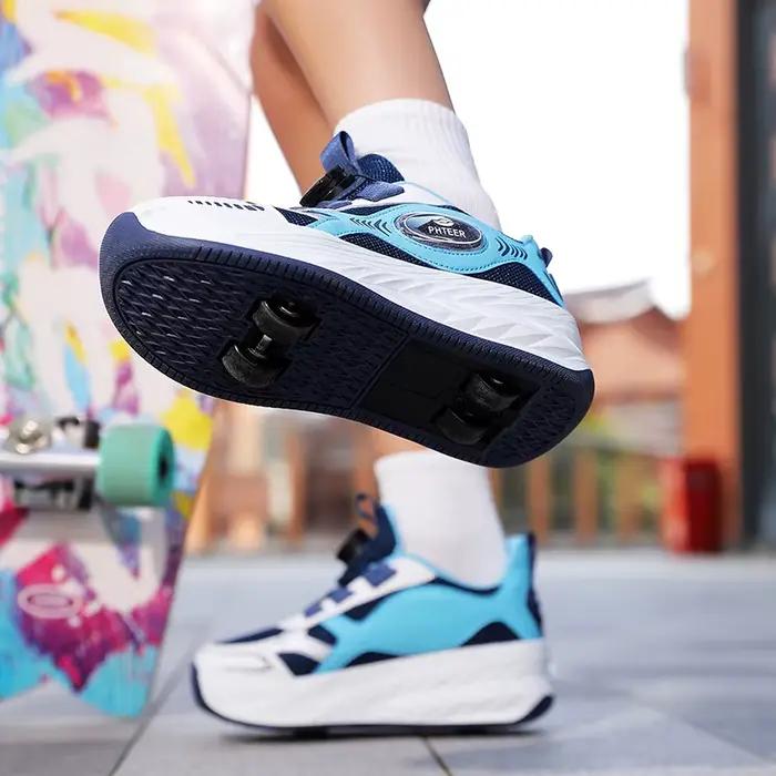 Nouveaux Patins à Roulettes Détachables 4 Roues pour Enfants 2026 – Baskets Décontractées d'Extérieur pour Garçons et Filles – Sport et Divertissement