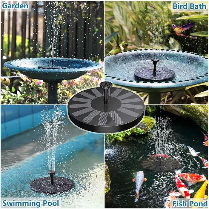 Fontaine d'eau solaire, piscine, étang, cascade, décoration de jardin, bain d'oiseaux en plein air, pompe à eau flottante à énergie solaire