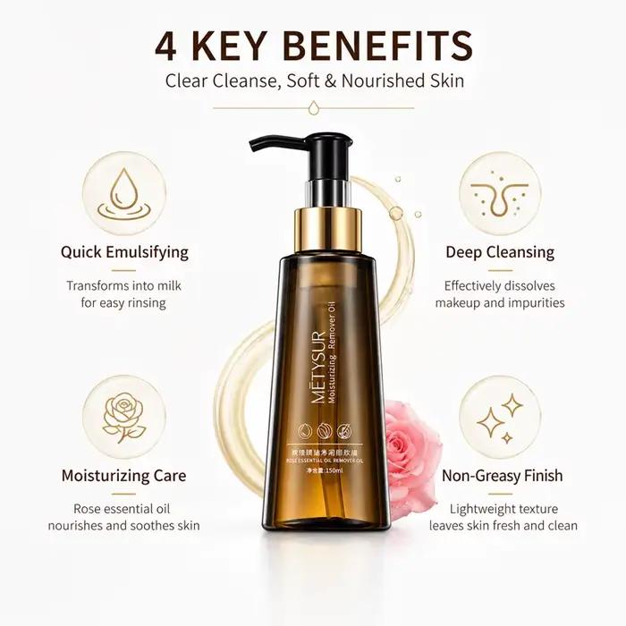 Démaquillant à l'huile essentielle de rose 150ml