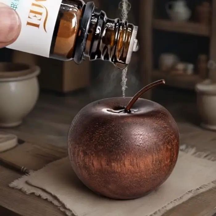 Diffuseur d'huiles essentielles en bois en forme de pomme
