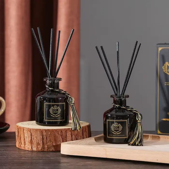 Ensemble diffuseur de parfum à bâtonnets en rotin