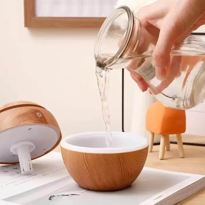 Mini diffuseur d'huile essentielle USB ultrasonique en grain de bois