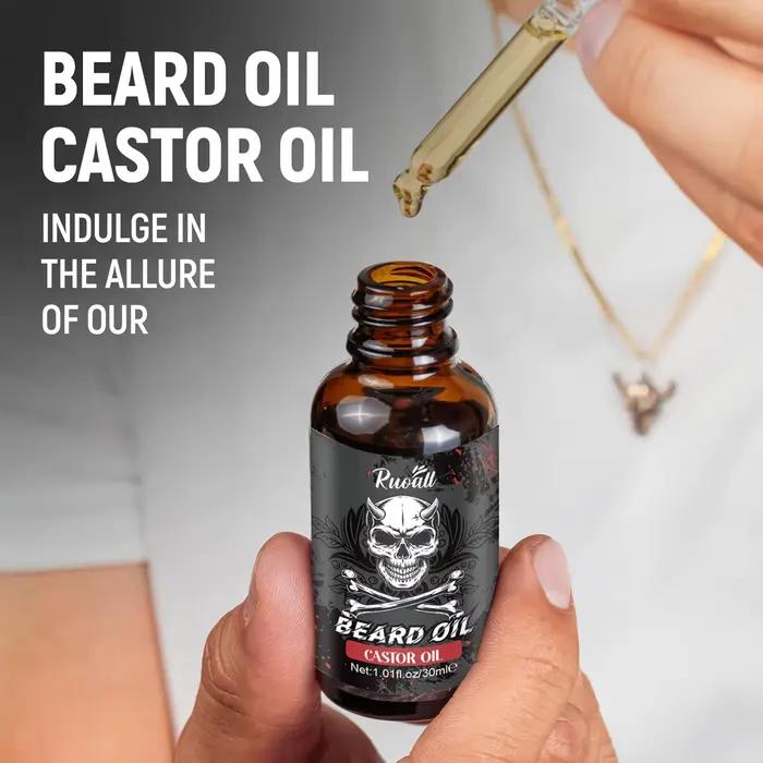 Huile essentielle de barbe riche en huile de ricin
