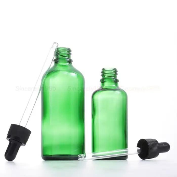 Compte-gouttes en verre vert HI pour aromathérapie