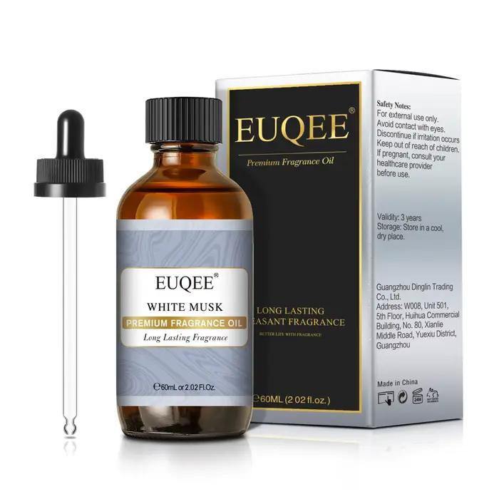 EUQEE 60ML huile parfumée Premium musc blanc brise de mer gomme à bulles chocolat cuir bébé poudre arôme