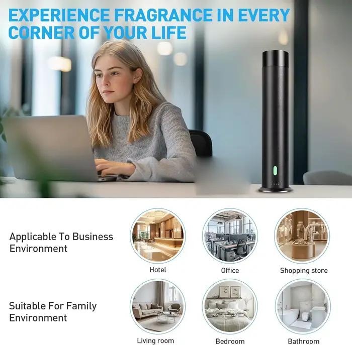 Diffuseur d'arômes intelligent 120 ml pour grandes surfaces (93 m²) avec télécommande et minuterie