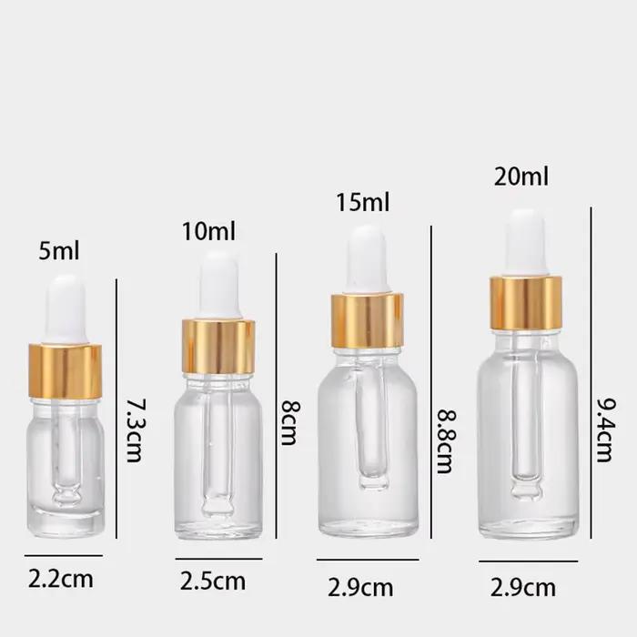 Bouteilles compte-gouttes 5ml 10ml 15ml 20ml 30ml 50ml 100ml