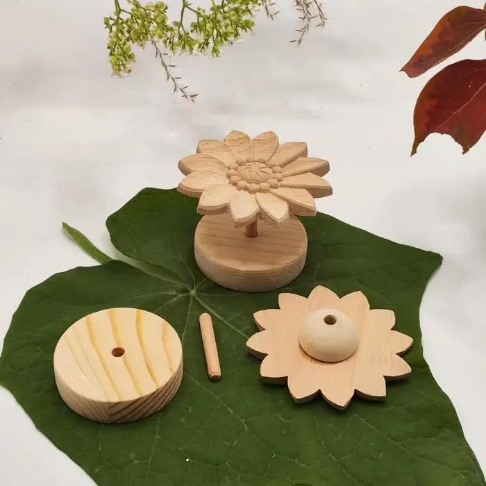 Diffuseur d'huiles essentielles marguerite en bois
