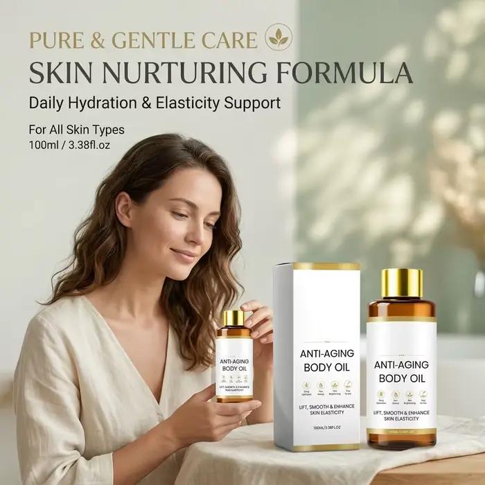 Huile Corporelle Revitalisante : Améliore la Peau Terne, Stimule l'Élasticité Cutanée, Éclaircissante, Légère, Absorption Rapide, Hydratante, Huile de Massage Corporel