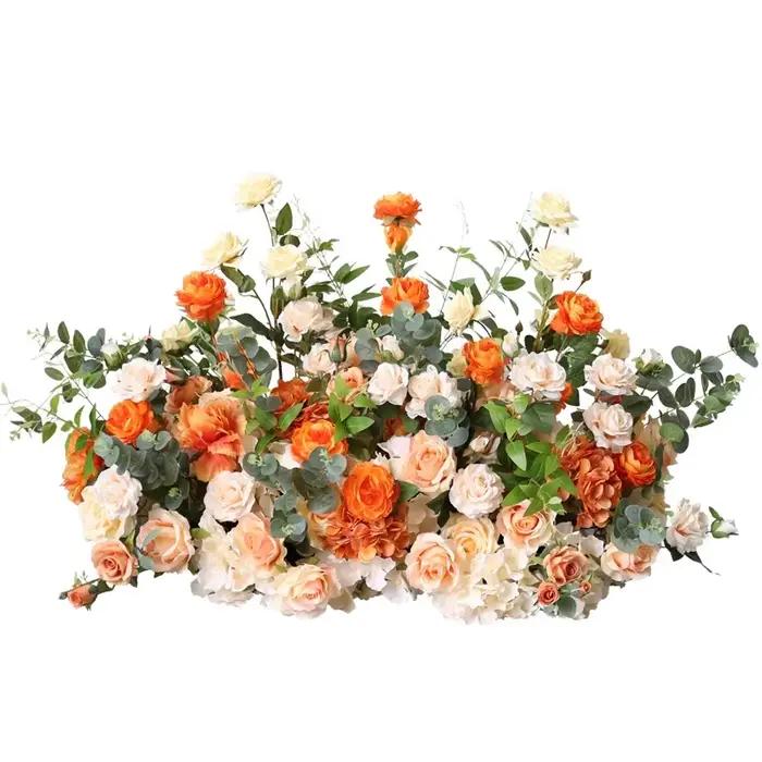 Hortensia rose orange pour décoration de fond de mariage, fleur pour fête d'anniversaire, vitrine de scène, fleur florale de sol, accessoire