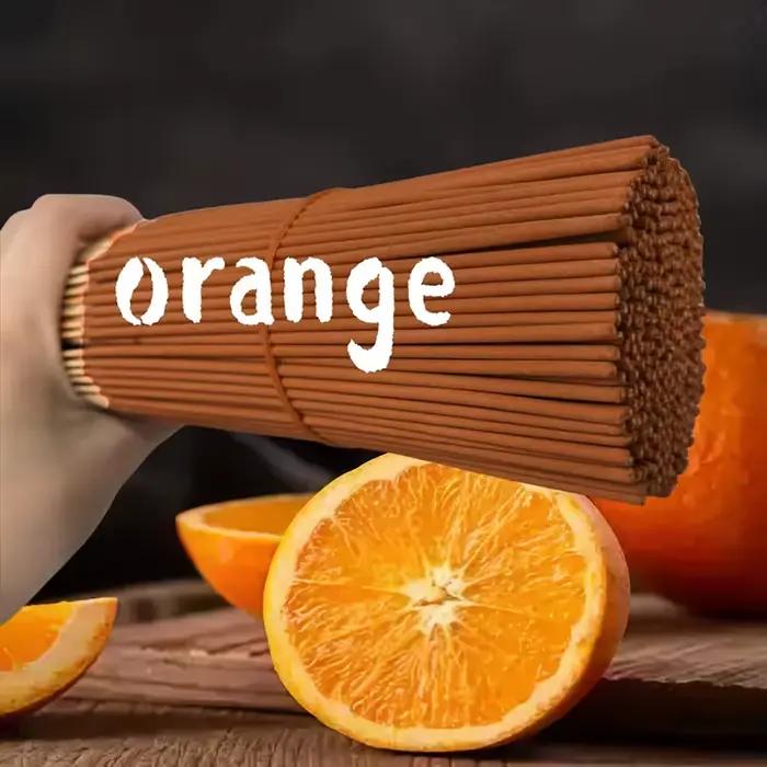 Les bâtons d'encens orange naturel sont de haute qualité, disponibles en paquets de 19/49/79/109/159, adaptés à la purification de l'air à la maison, au relaxation aromatique, au yoga, au bureau, au s