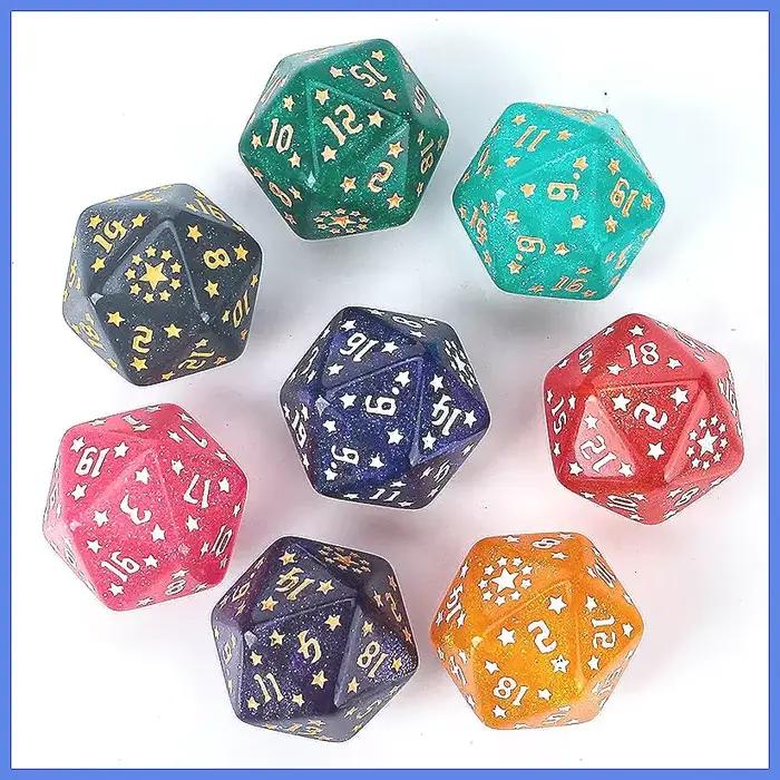 Jeu de dés polyédriques sur le thème de la galaxie pour jeux de société, dés à effet universel coloré et étonnant, accessoires de jeu de rôle