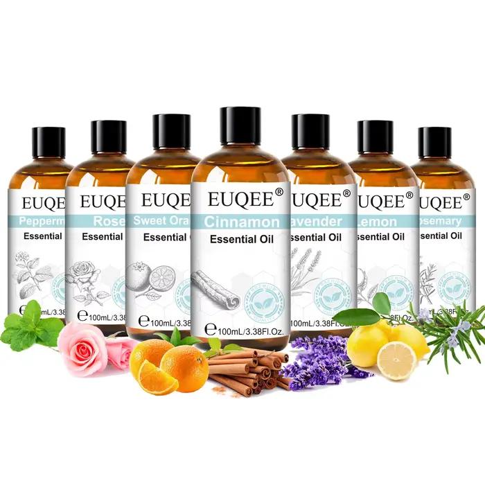 EUQEE 3.38FI.Oz. Huile essentielle d'aromathérapie pour humidificateur diffuseur de roseaux-100ml huiles essentielles vanille lavande cannelle citron