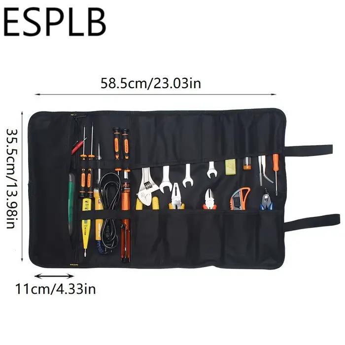 ESPLB – sac à outils en rouleau, grande clé, pochette Portable enroulable, Kit de 22 poches pour électriciens et mécaniques