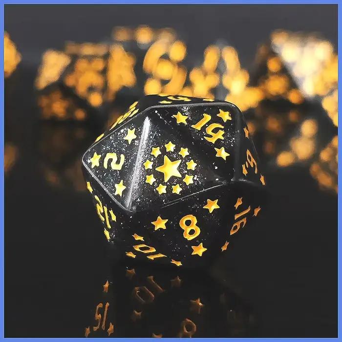 Jeu de dés polyédriques sur le thème de la galaxie pour jeux de société, dés à effet universel coloré et étonnant, accessoires de jeu de rôle