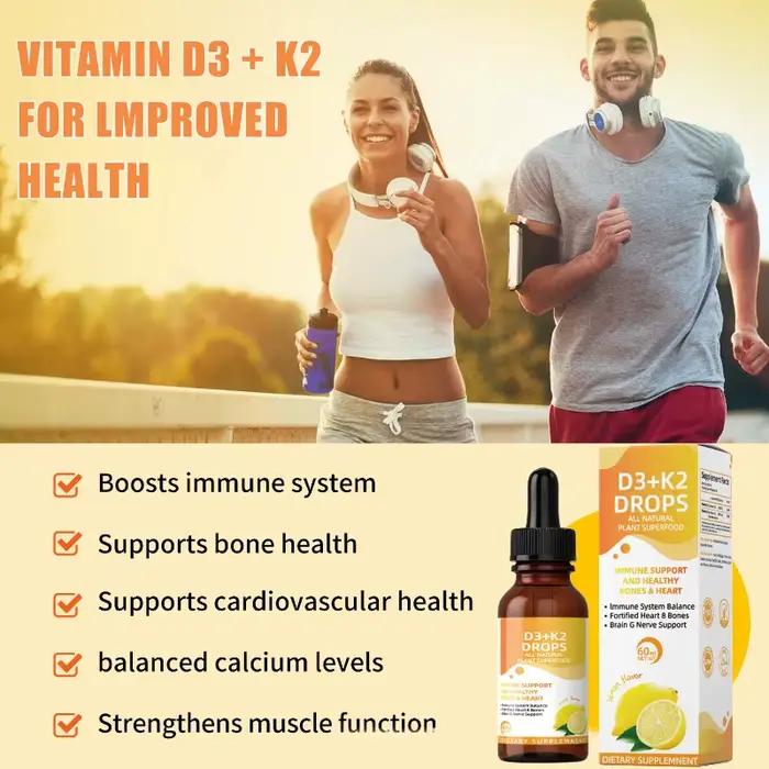 Offre Spéciale : Gouttes liquides de Vitamine D3 + K2 – Supplément naturel haute pureté pour soutenir la santé osseuse et le bien-être quotidien