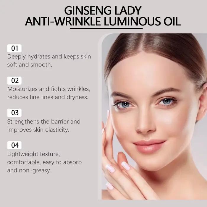 Extrait de Ginseng huile essentielle pour le visage raffermissant estompe les ridules hydratant rajeunissement de la