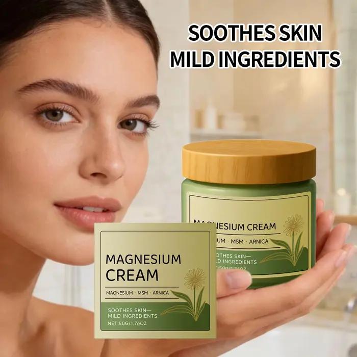 Crème au magnésium hydratation longue durée apaisante rafraîchissante soulagement corporel prévention sécheresse