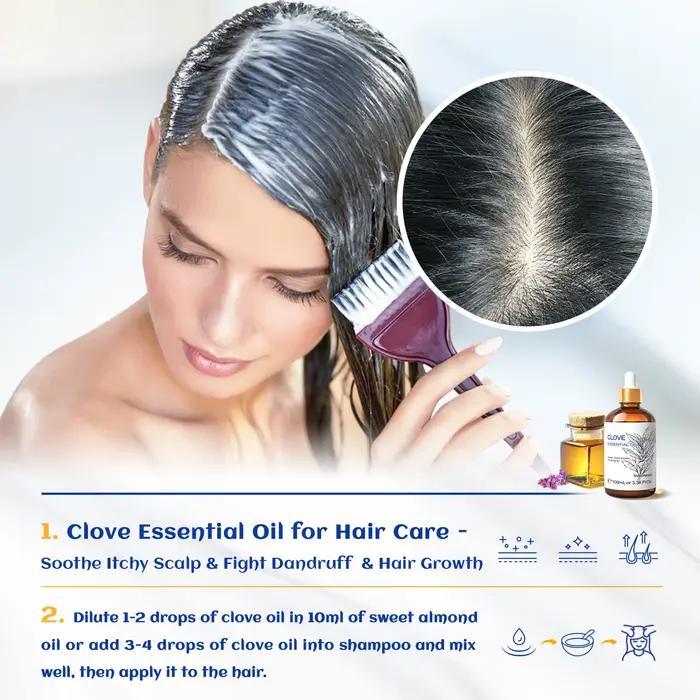 HIQILI Huile essentielle de clou de girofle multi-capacités 10/30/100 ml, Huile essentielle de clou de girofle 100 % naturelle, pour humidificateur/diffuseur, bougie DIY, clou de girofle