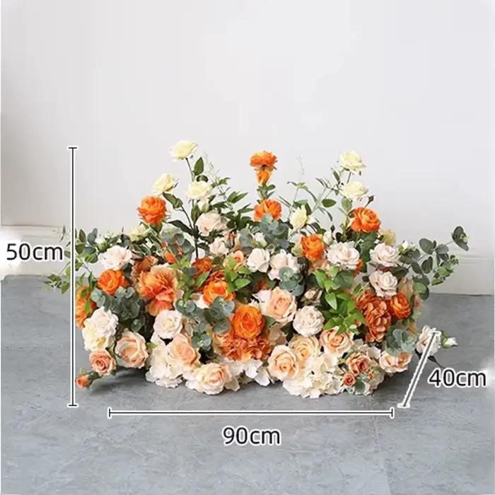 Hortensia rose orange pour décoration de fond de mariage, fleur pour fête d'anniversaire, vitrine de scène, fleur florale de sol, accessoire