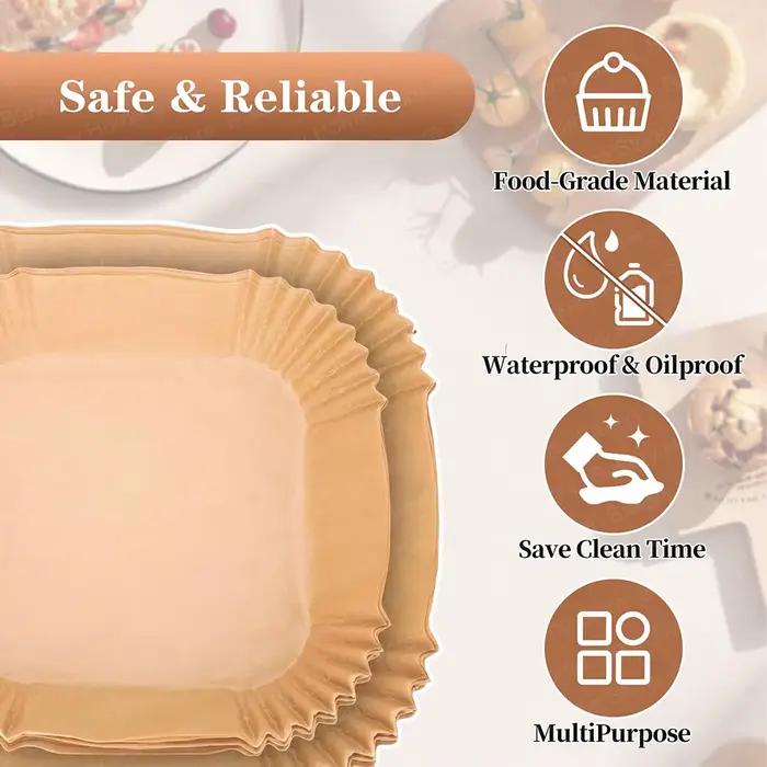 Doublures en papier jetables pour friteuse à Air Ninja Crispi FN101, 4 QT et 6 tasses, conteneurs en verre, tapis en papier parchemin antiadhésif