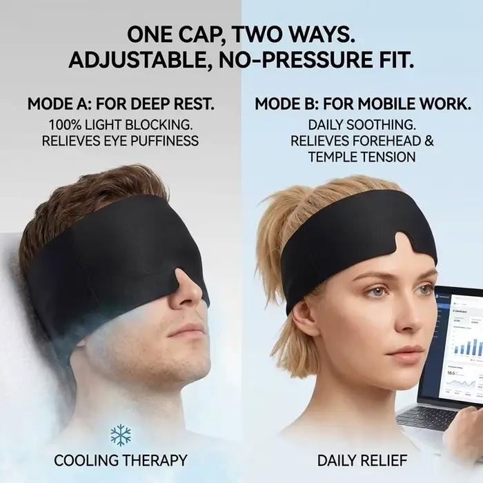 Casque de compression froide en gel pour soulager les migraines et les maux de tête