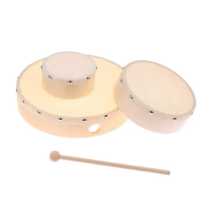 Tambours à cadre 4/6/7/8/9/10 pouces, tambour à main en bois avec baguette, jeu musical, jouet éducatif pour enfants, instrument de percussion