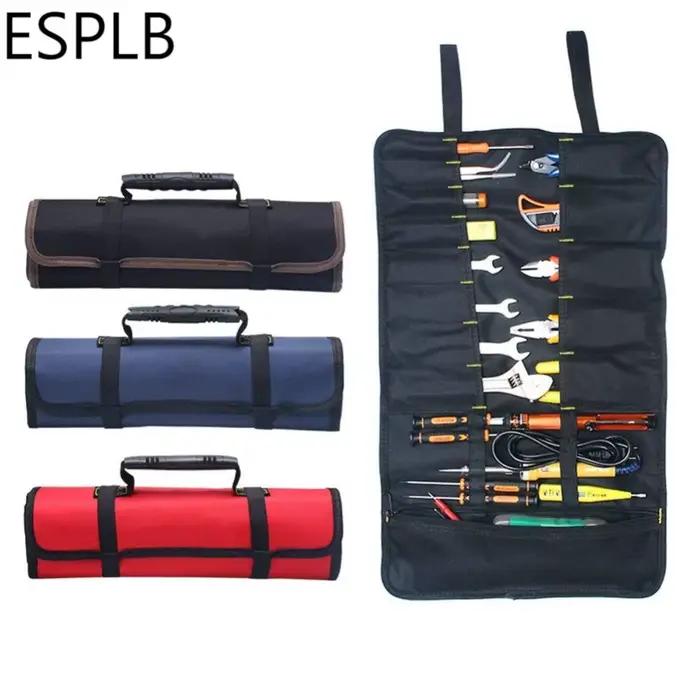 ESPLB – sac à outils en rouleau, grande clé, pochette Portable enroulable, Kit de 22 poches pour électriciens et mécaniques