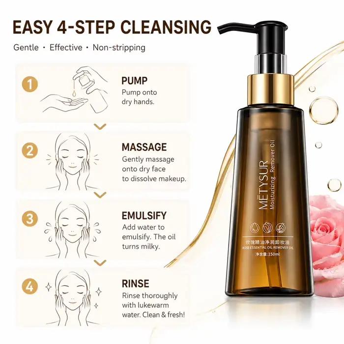 Démaquillant à l'huile essentielle de rose 150ml