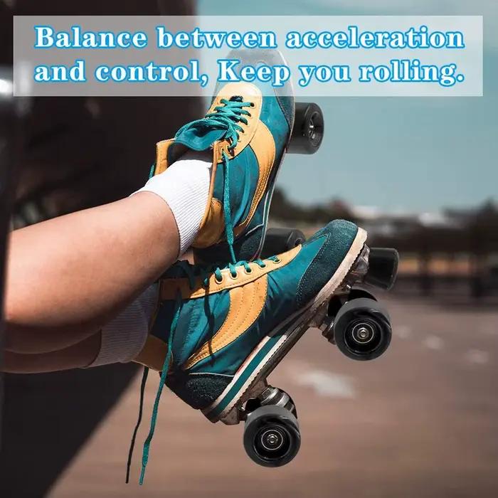 AB94-4 roues de patins à roulettes avec roulements pour patinage à double rangée, patins à roulettes quad d'extérieur/intérieur et skateboard, 32 mm x 58 mm 82A