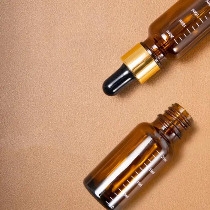 Bouteille compte-gouttes en verre ambré de haute qualité